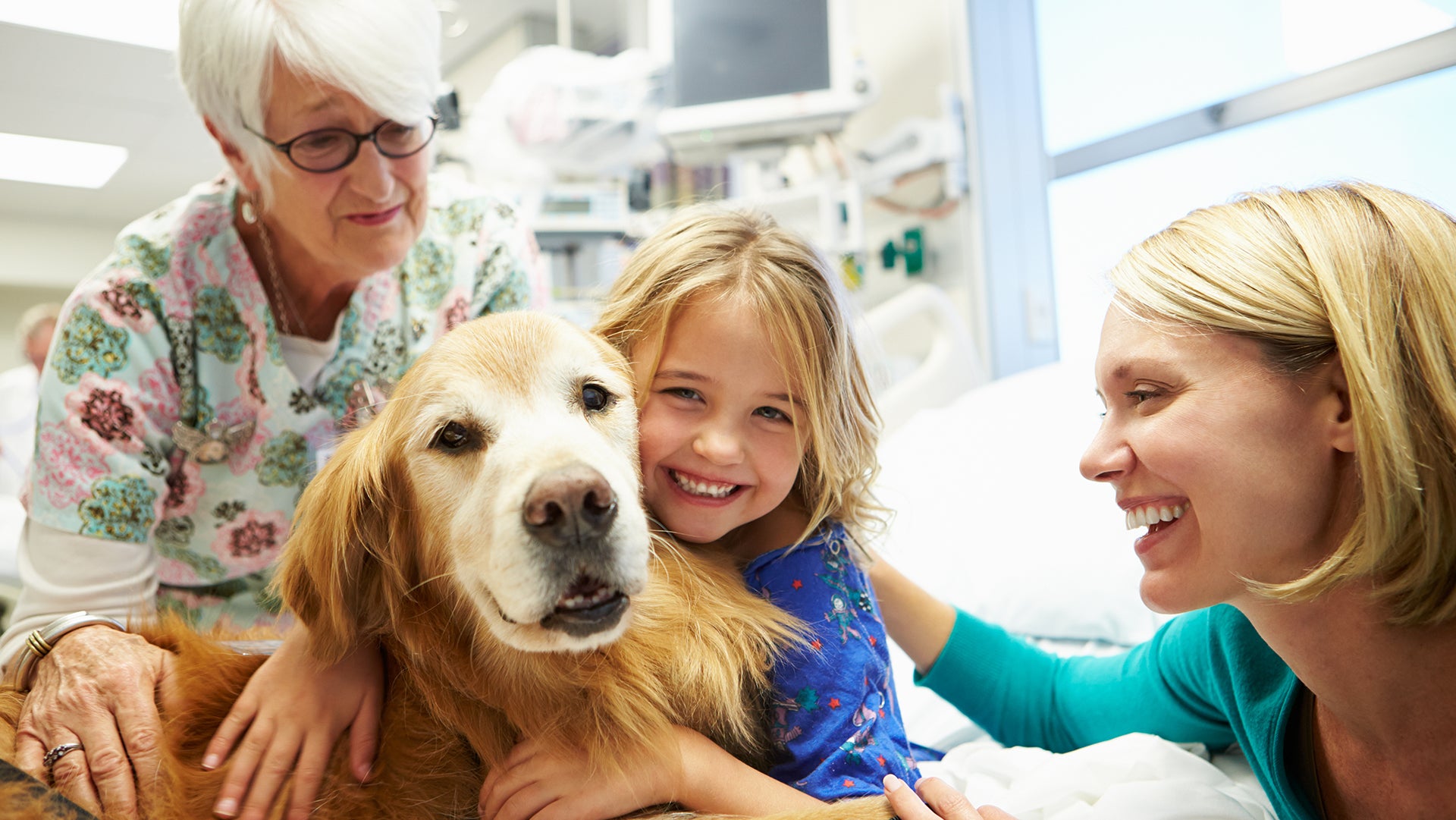 Little family with they pet